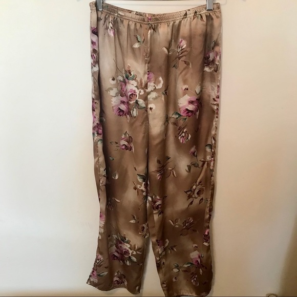 Versailles vintage gorgeous floral silky pyjama/ lounge wear set sz M - Picture 3 of 13